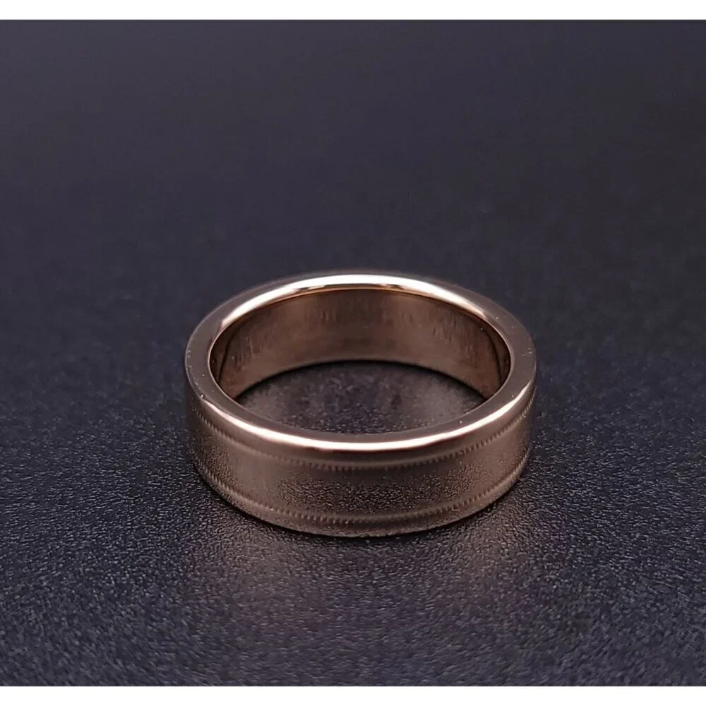 Tiffany & Co 18kt Rose Gold Together Double Milgrain 6mm Wedding Band Size 6.5 - Picture 10 of 15